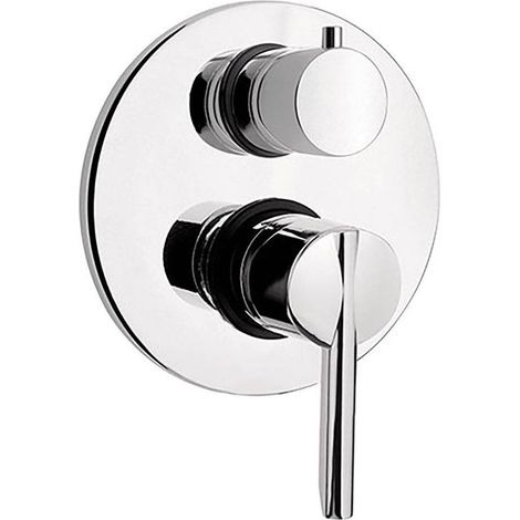 Mitigeur de douche encastré SE00400A16 – Inverseur 2 voies – Finition chromée – Corps intégré – Assiette Ø 137 mm en laiton – Piralla Rubinetteria - 0SE00400A16