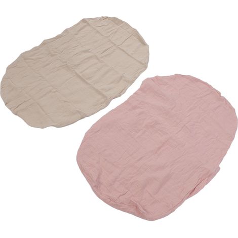 Housses de Matelas à Langer en Coton Doux pour Table à Langer - Paquet de 2 Draps Amovibles pour Nouveau-nés en Marron Clair Avoine (11) (1/4)