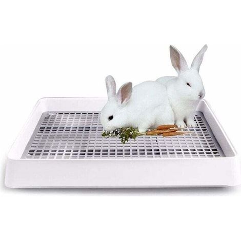 UlisemPetit bac à litière avec cage grillagée pour rats, hamsters, furets, lapins et cochons d'Inde (1/4)