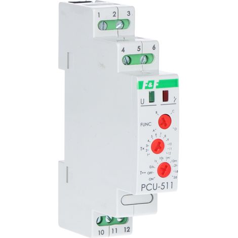 Relé temporizador 230 V CA / 24 V CA/CC rango de tiempo universal 0,1 s ÷ 24 h Un=24 y 230 V Io10 A montaje en carril TH-35 (1/3)