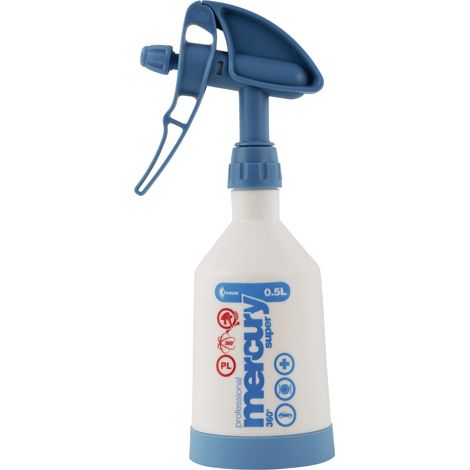 Kwazar WTM.0030 Mercury Super PRO 360 ° - Flasche de Spray de 0,5 L, blanco / blau (1/3)