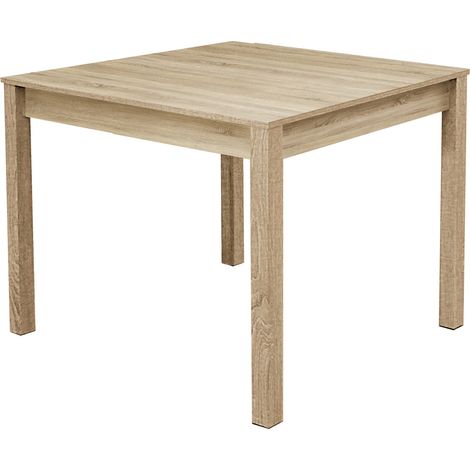 Table à manger coloris Chêne Cambrian - longueur 90 x profondeur 90 cm -PEGANE-