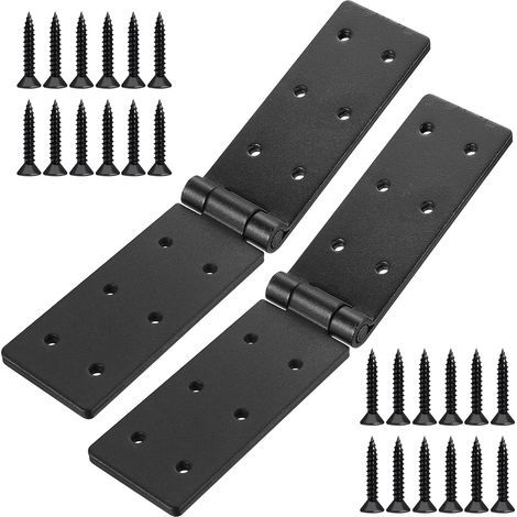 2 Stück robuste schwarze Klappscharniere, Kastenscharnier, Truhenscharnier, Scharnier für Holzgartenmöbel, Kommodenschubladen (1/5)