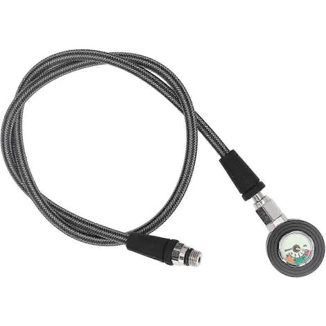 Manomètre de plongée avec flexible haute pression, compatible avec les détendeurs de gilet stabilisateur et autres équipements de plongée sous-marine, diamètre intérieur de 80 cm, manomètre de plongée (1/5)
