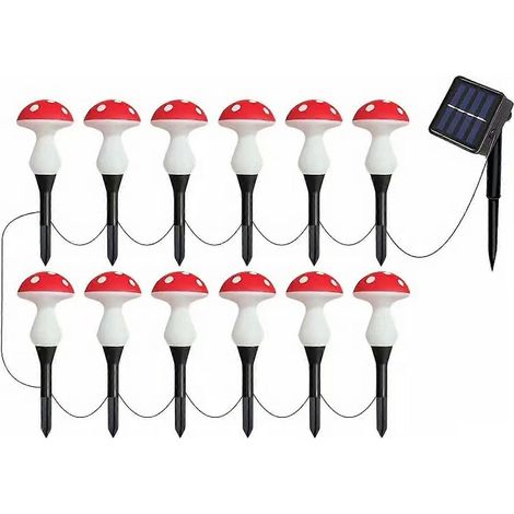 Lampe solaire champignon - étanche LED éclairage – 12 pièces (1/5)