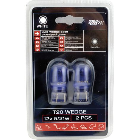 2 Ampoules T20 12V W21-5W Wedgebase Blanc (1/2)