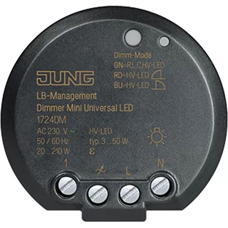 Jung Dimmer Mini Universal LED, mit Nebenstelleneingang, UP 1724 DM (1/2)