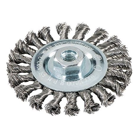 Brosse ronde 125x0,5x10 mm/ M14, acier, torsadé metabo