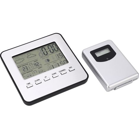 Kabelloses Thermometer-Hygrometer, 7 Sprachen, geringer Stromverbrauch, Wandmontage möglich, Temperatur- und Feuchtigkeitssensor (1/5)