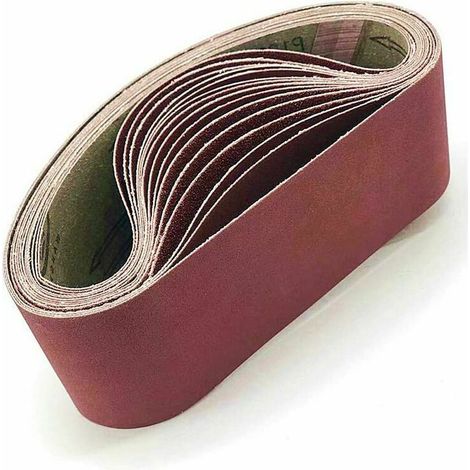 Lot de 10 Bandes Abrasives 100x915mm Ponceuse à Bande Grits 40/80/120/180/320 pour Bois Métal Polissage (1/4)