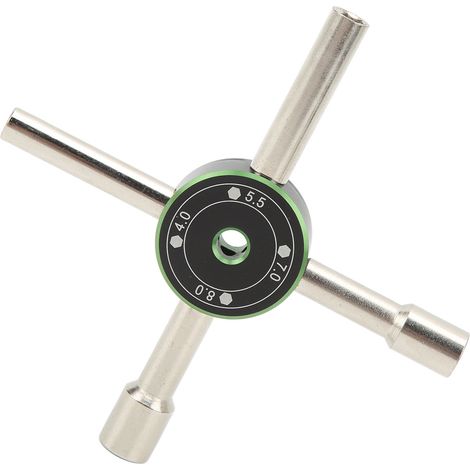Clé en forme de croix pour armoire électrique, clé universelle 4 voies, entretien RC de la vanne de compteur d'eau de porte d'ascenseur, 4 5,5 7 8 mm, verte. (1/5)