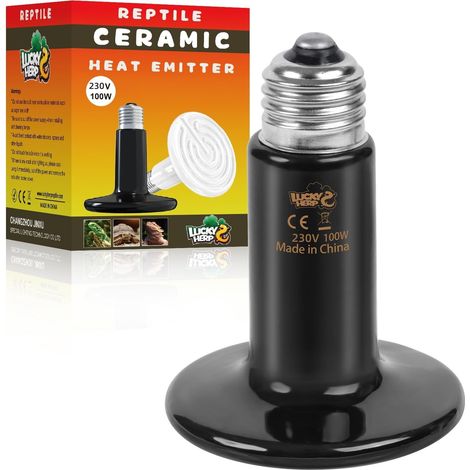 Lampe chauffante pour terrarium, reptiles, tortues, en céramique, lampe chauffante pour terrarium 100 W, E27, lampe chauffante en céramique pour animaux, poulet, tortue, tagame barbu, (1/5)