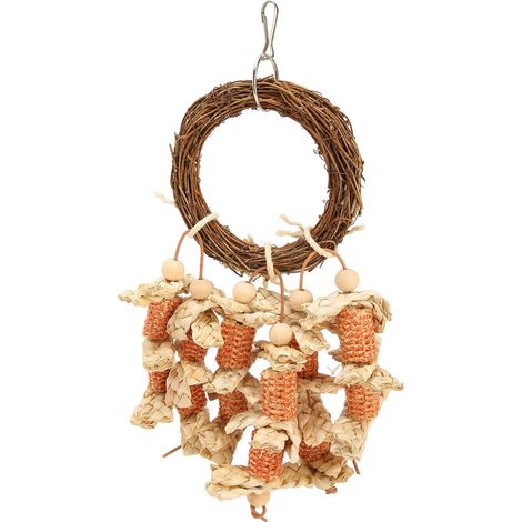 Balançoire pour oiseaux, jouet à mâcher en épis de maïs, perchoir pour perroquets grimpants et exerçants, jouet à mordiller pour perruches et inséparables (1/5)