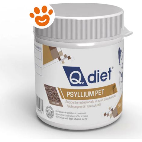 Q.Diet Dog&Cat Psyllium Pet Mangime Complementare - Confezione 90 Gr -