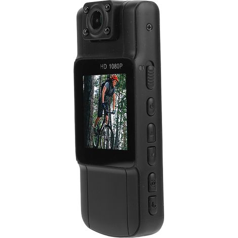 Caméra portable pour forces de l'ordre avec enregistreur vidéo, vision nocturne 1080p, écran IPS 1,5 pouce et détection de mouvement. (1/5)