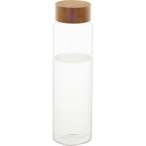 Bouteille En Verre Avec Enveloppe En Bambou Ø8x26,5cm 1l Ms70099 Andrea House - Andrea House (1/2)