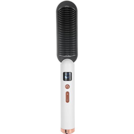 Brosse lissante à 3 vitesses, peigne à ions négatifs, outil de coiffage chauffant pour le soin des cheveux (prise britannique 220 V).