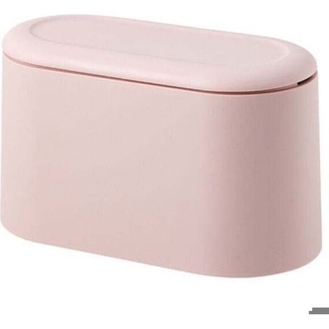 1pc (rose) Petite Poub de Table, Mini Poub de Bureau Cuisine en Design Plastique avec Couvercle à Bouton-Poussoir,Push Top Trash (1/4)