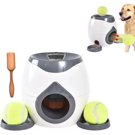 Lanciapalle automatico per cani con alimentazione lenta. Include 2 palline da tennis gratuite per cuccioli, cani di taglia grande, media e piccola. (1/5)