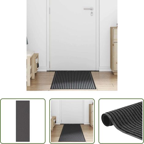 Tapis noir - Tapis d'entrée Noir 60 x 180 cm Polypropylène (1/5)