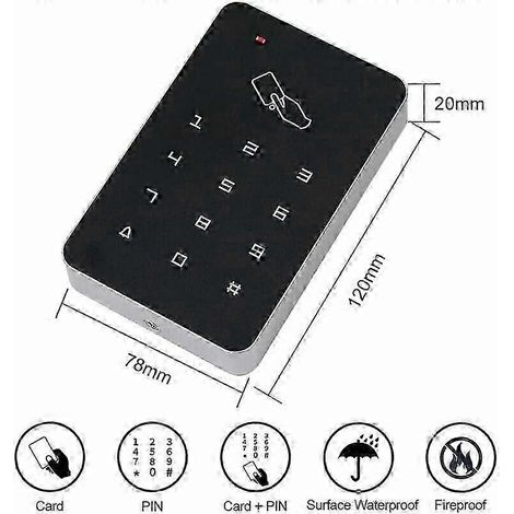 Lecteur de cartes de contrôle d'accès RFID autonome avec clavier TK4100 à 10 touches. (1/5)