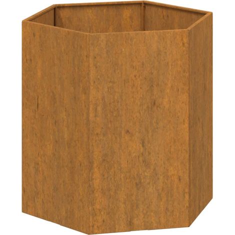 Jardinière bac lit surélevé plantes fleurs terrasse jardin Rouillé 40 x 40 x 45 cm acier corten marron