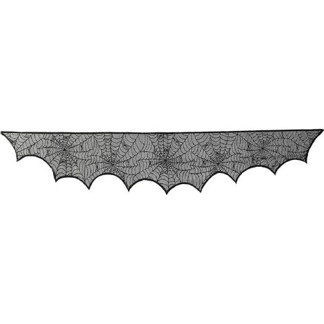 Nappe décorative d'Halloween en polyester, chemin de table à motif toile d'araignée, couvre-chemin de cheminée, motif optionnel, style 1 (1/5)