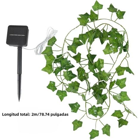Guirlande lumineuse solaire artificielle en lierre, guirlande féerique pour décoration de jardin extérieur, idéale pour les fêtes. (1/5)