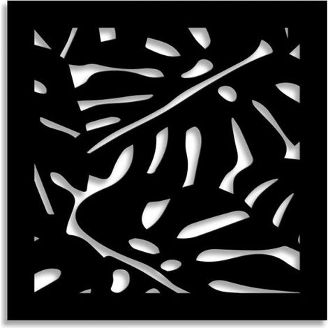 FILODENDRO - Panneau brise-soleil en PVC ajouré - épaisseur 10 mm - Dimension : 48x48 cm - Couleur : noir