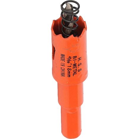 Bimetall-Lochsägebohrer aus Hochleistungsschnellstahl mit Dorn für Holz und Metall, 45/64 Zoll (18 mm)