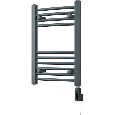 Zennor - Anthracite Electric Towel Rail H600mm x W400mm Curved 200w Thermostatic WIFI (1/3)