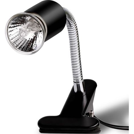 Lampe chauffante pour reptiles, réglable et rotative à 360°, pour reptiles, lézards, tortues et serpents. (1/4)