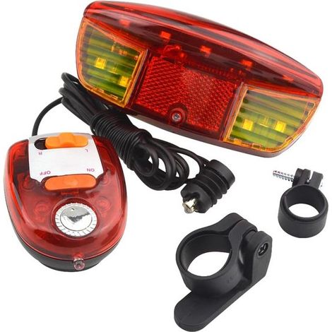 Multifunktionales Fahrradblinker- und Rücklicht mit elektrischer Hupe und Bremslicht, geeignet für sicheres Fahren, Gehen und Outdoor-Aktivitäten. (1/5)