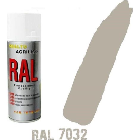 Bomboletta spray grigio siliceo ral 7032 acrilico vernice brillante lucido rapid