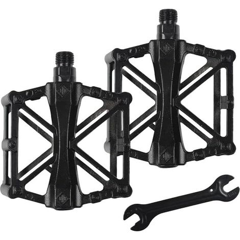 Pedale VTT, Pedale Velo Route D'aluminium avec Roulement du Scellé, Jeu de Pédale VTT avec Clé à Molette, Pédales de Vélo Robustes Utiliser sur Les Vélos VTT Vélos de Route et Autres Modèles (1/4)