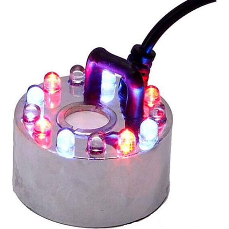 1 Humidificateur, nébuliseur ultrasons 12 LED, débit 300ml/h, câble 1,2m, pour fontaine intérieur (1/5)