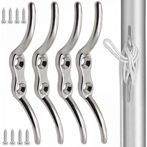 ganci a strozzo in acciaio inox da 100 mm per alberi, ideali per fissare corde su aste portabandiera, barche, tende da sole, persiane e teloni. (1/5)