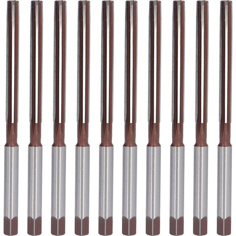 10 pièces fraise à main outil 9SiCr alésoirs à tige droite pour aluminium bois 3/16in (1/5)