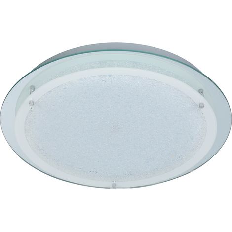 Moderne LED Deckenleuchte MORA, in Chrom poliert, Ø 30cm