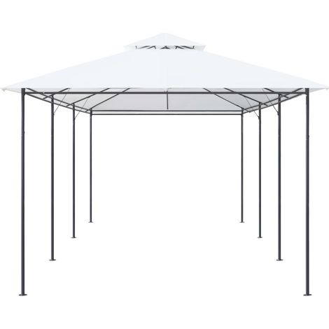 Tonnelle Barnum de Jardin, Pavillon, Pergola, Tente de jardin, 600x298x270 cm Blanc 180 g/m² OIB7031E