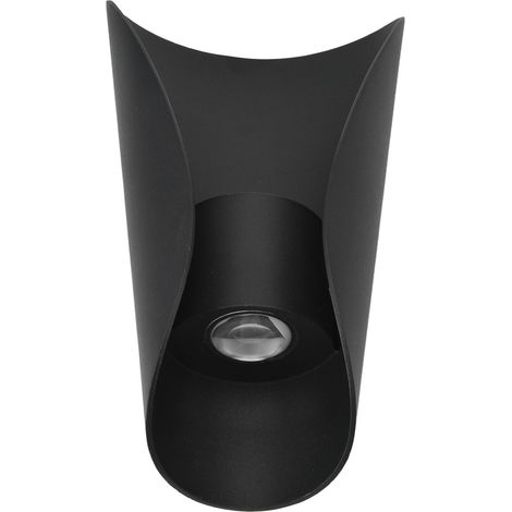 Lampadaire mural LED extérieur, design scandinave, lumière montante/descendante, étanche, pour couloir, terrasse, porte d’entrée (AC85-265V, 6W lumière chaude, grand modèle noir) (1/5)