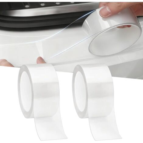 2 Pièces Films de Protection Transparent pour Peinture,5cm × 10m Seuil de Porte Voiture,Autocollant de Seuil de Porte de Voiture Universel,Protection Seuils de Porte Voiture,pour Voitures Vélo Moto (1/5)