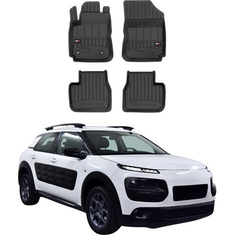 Tapis de Sol 3D TPE Premium Compatible avec Citroen C4 Cactus 2014-2018 - Revêtement de Sol pour Voiture - Intérieur antidérapant - Bords Hauts - Noir