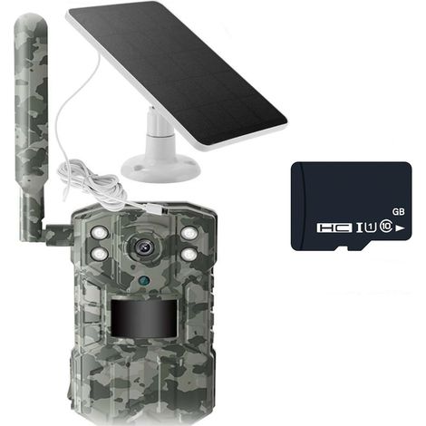 Caméra Faune Sauvage Caméra De Chasse Solaire 4G, 14mp, Carte SIM 4g, Détection Mouvement PIR 20M, for La Faune, avec Dispositif Vision Nocturne 30M Surveillance Fiable Précise(Add 32G) (1/5)