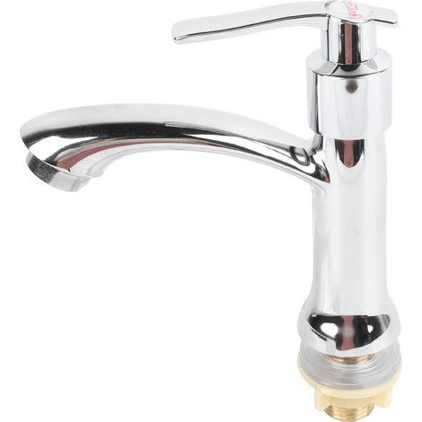 Robinet d'eau froide simple, économie d'eau, contrôle facile du débit, robinet de lavabo minimaliste et moderne en alliage de zinc (1/5)