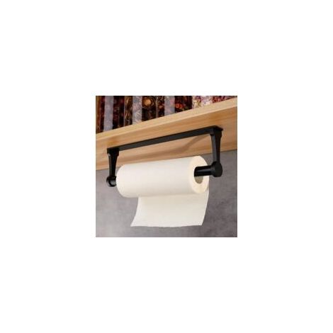 Papierhandtuchhalter ohne Bohren, selbstklebender Papierhandtuchhalter, schwarzer Toilettenpapierhalter, Toilettenpapierhalter aus Aluminiumlegierung für die Küche (1/5)