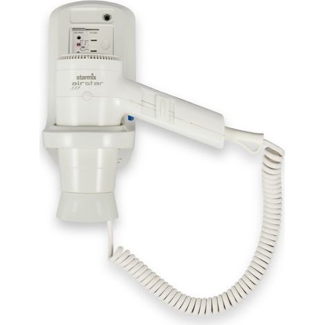 Starmix Sèche-cheveux à main avec support mural, plastique blanc, 012940