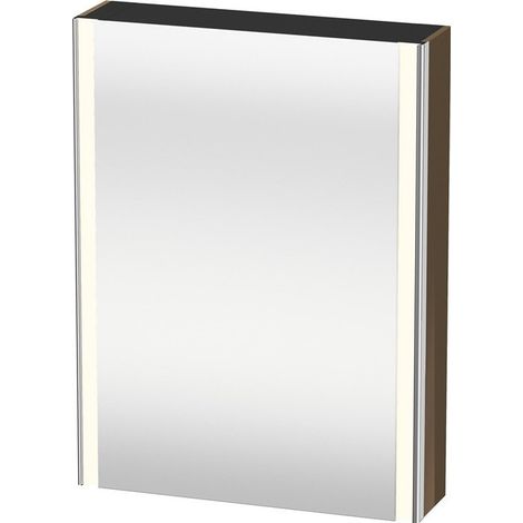 Armoire miroir Duravit XSQUAREavec éclairage 800x600x156mm ouverture gauche brun olive haute brillance