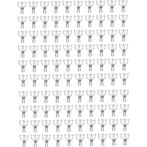 100 pièces Agrafes Chat Mignon Bureau Forte Pince Métal Queue Creuse Fournitures de Bureau Argenté (1/5)