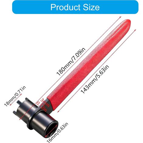 Llave de desmontaje para amoladora angular de acero de 4 vueltas con vaso hexagonal de 180 mm (1/3)